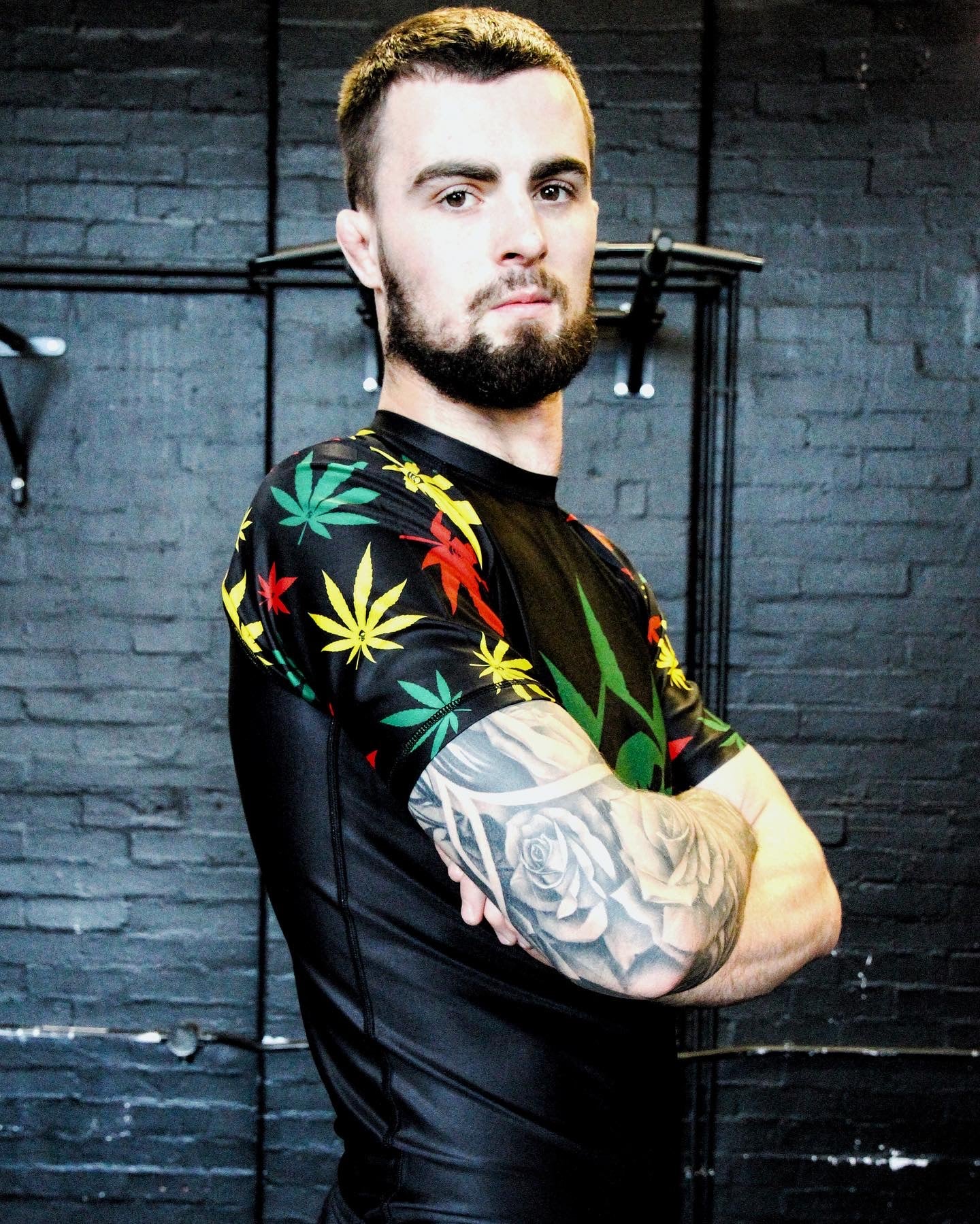 Colourful Leaf Short Sleeve Rashguard