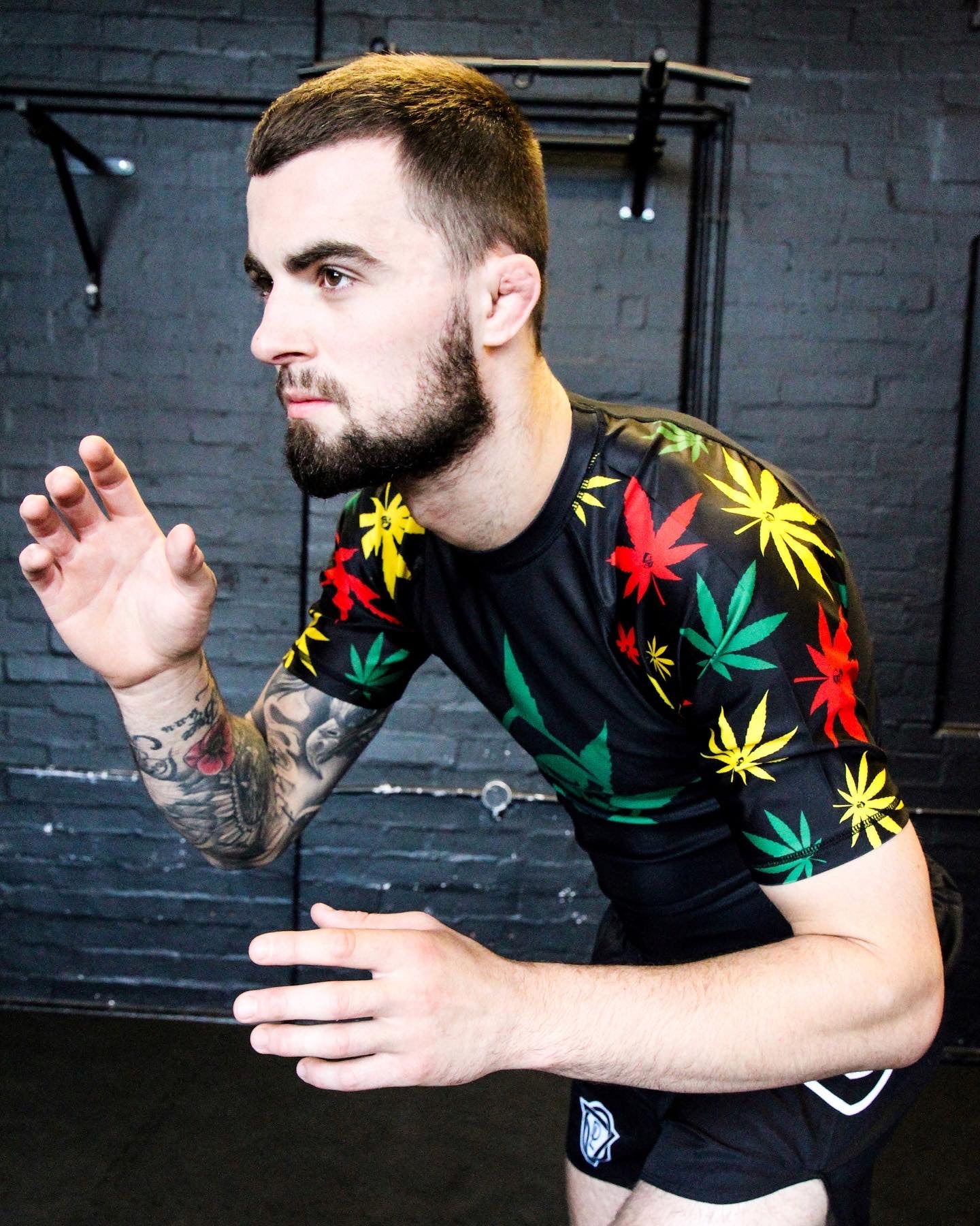 Colourful Leaf Short Sleeve Rashguard